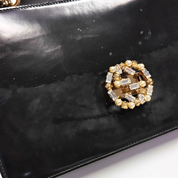 Authenticated pre-owned  Interlocking G Patent Leather Black - Shoulder Bag at Looply