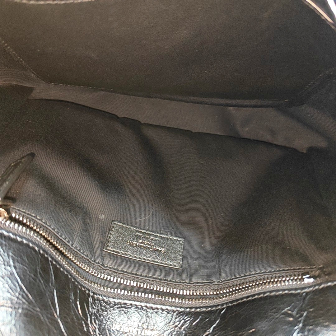 NIKI Medium Chevron Calfskin Black