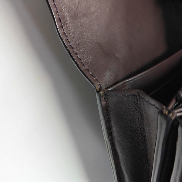Authenticated pre-owned  Intrecciato Calfskin Brown Wallet - Wallet at Looply