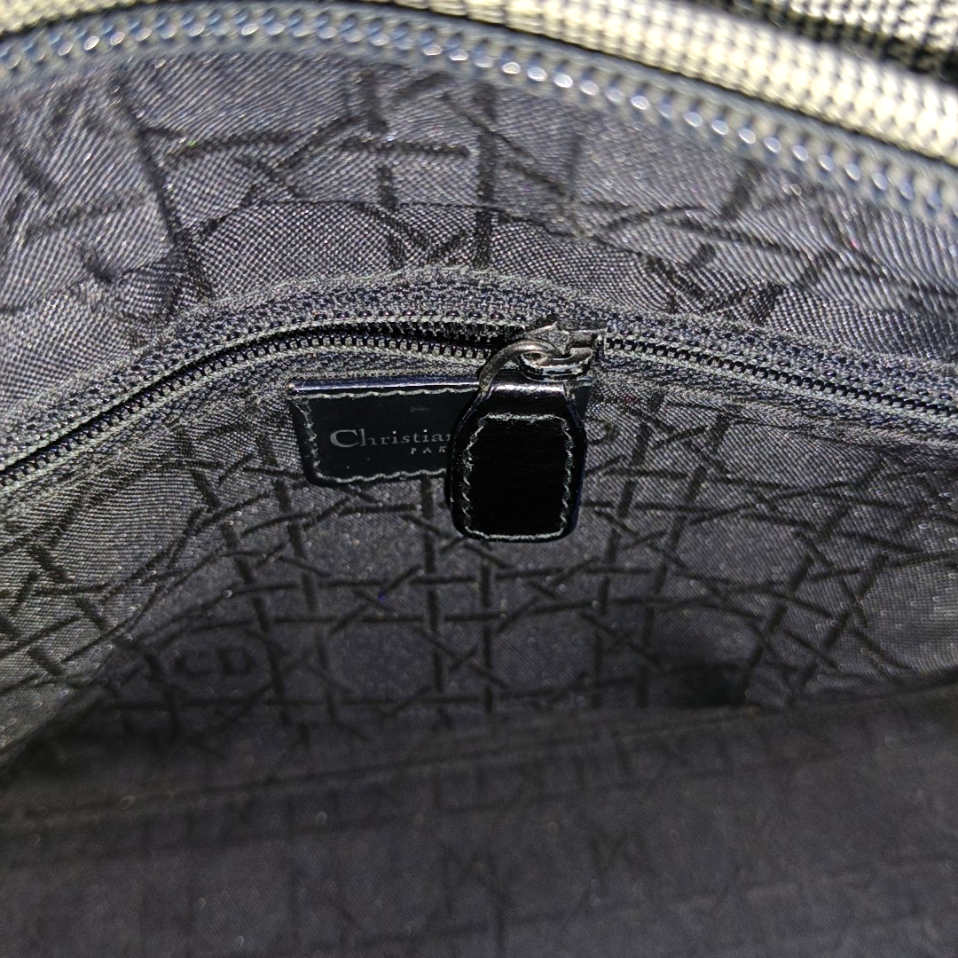 Authenticated pre-owned  Lady Dior Medium Canvas Gray - Shoulder Bag at Looply
