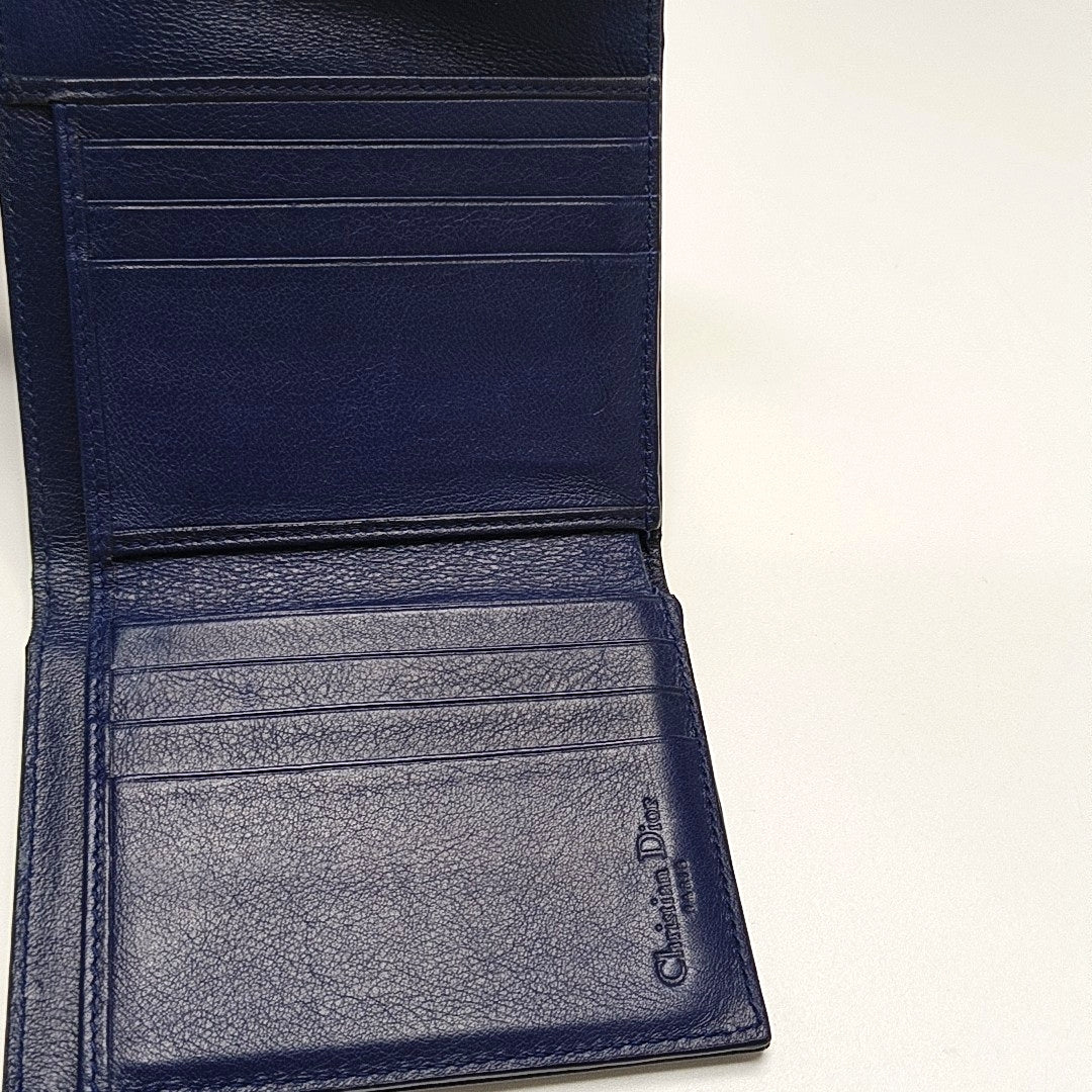 Authenticated pre-owned  Lady Dior Patent Calfskin Blue Wallet - Wallet at Looply