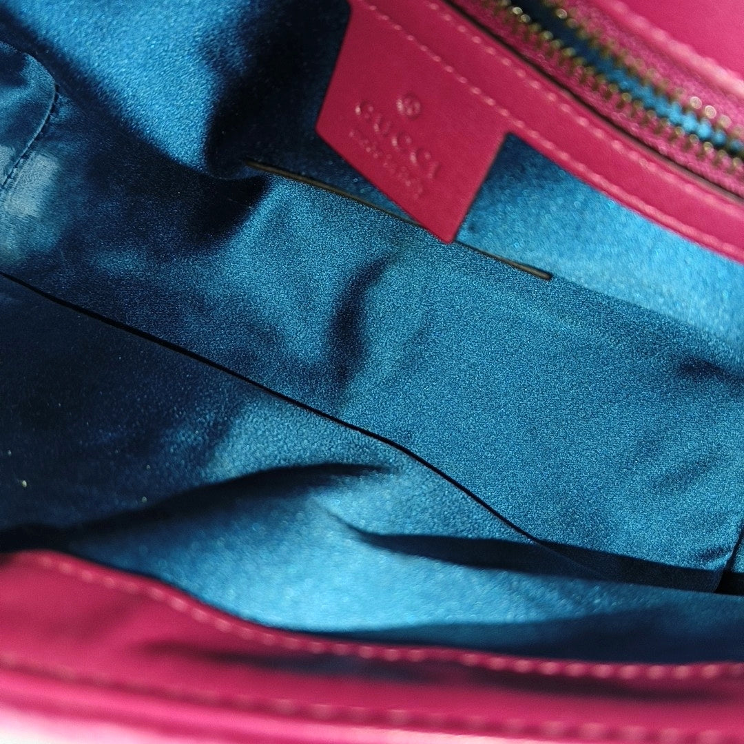 Authenticated pre-owned  GG Marmont Medium Velvet Pink - Crossbody Bag at Looply