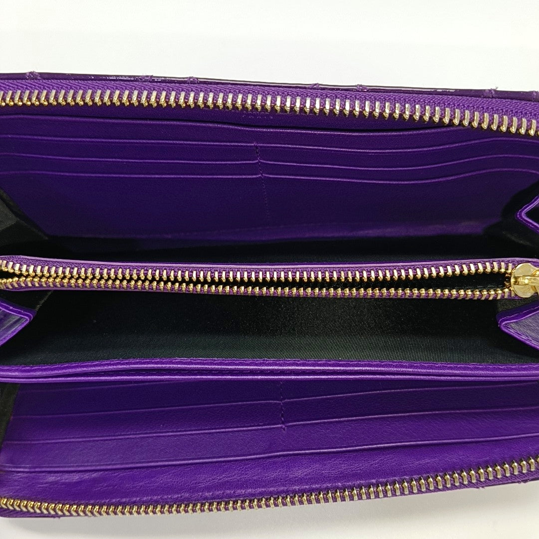 Authenticated pre-owned  Lady Dior Patent Leather Purple Wallet - Wallet at Looply