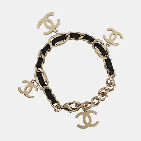Authenticated pre-owned  Gold-tone Metal Fabric Bracelet - Bracelet at Looply