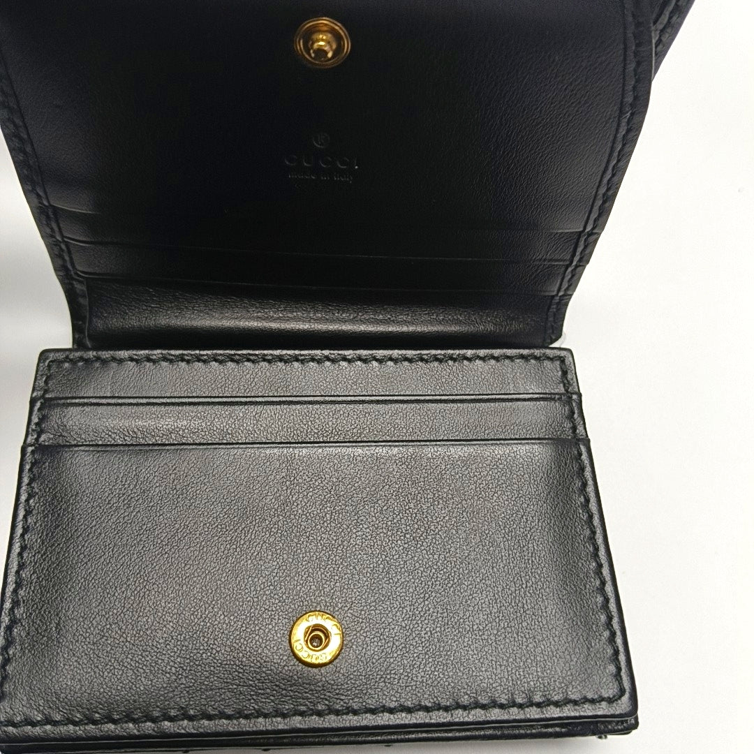Authenticated pre-owned  GG Marmont Calfskin Black Wallet - Wallet at Looply
