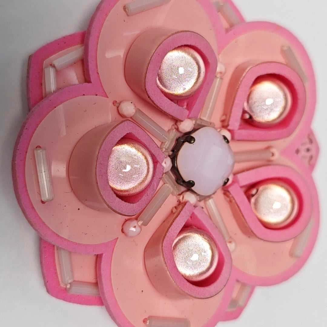 Authenticated pre-owned  Modern CC Decorative Brooch Synthetic Material Pink Brooch - Brooch at Looply