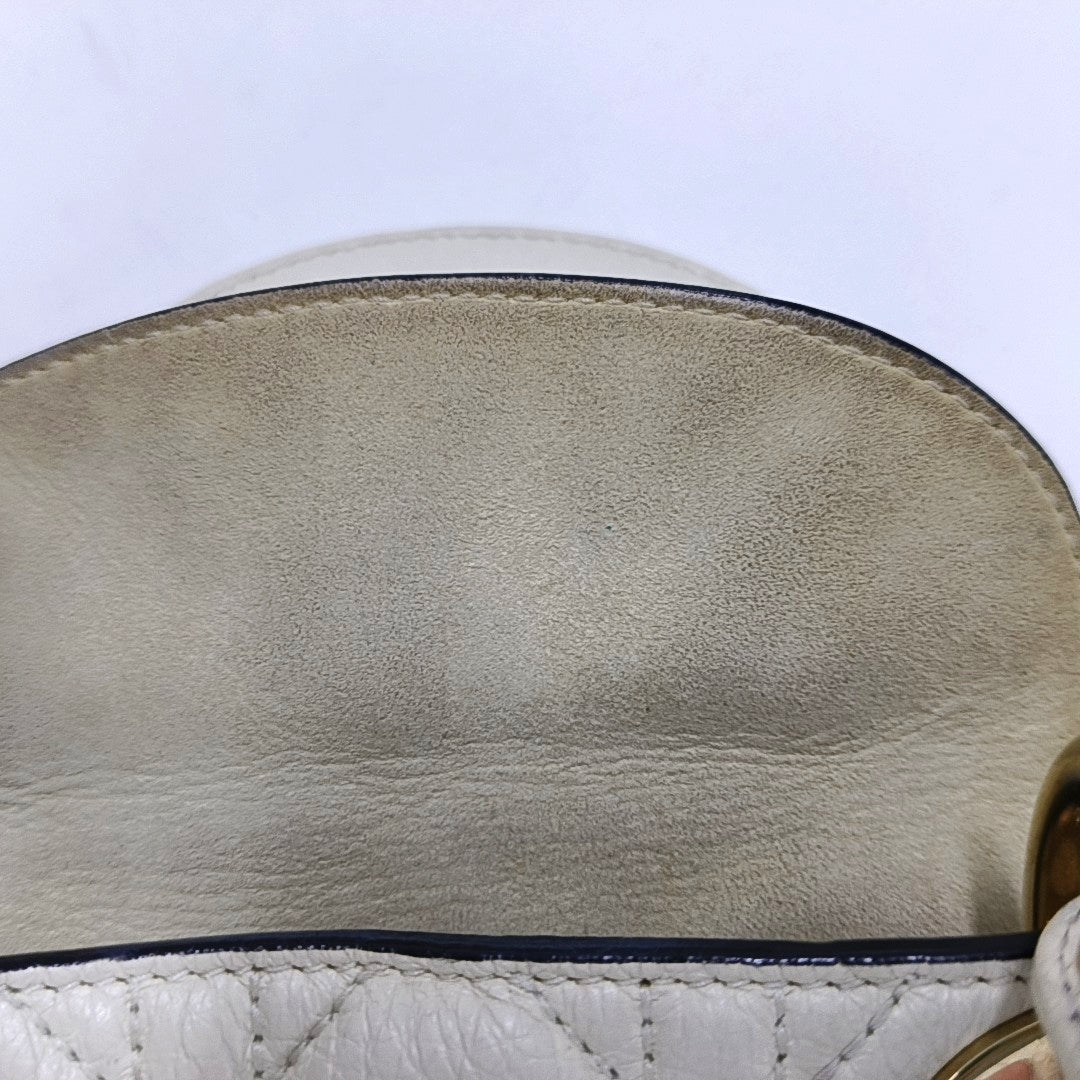 Authenticated pre-owned  Lady Dior Mini Lambskin White - Shoulder Bag at Looply