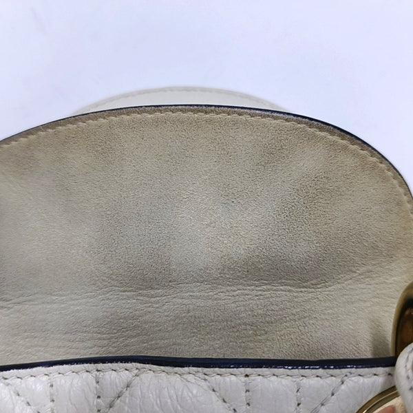 Authenticated pre-owned  Lady Dior Mini Lambskin White - Shoulder Bag at Looply