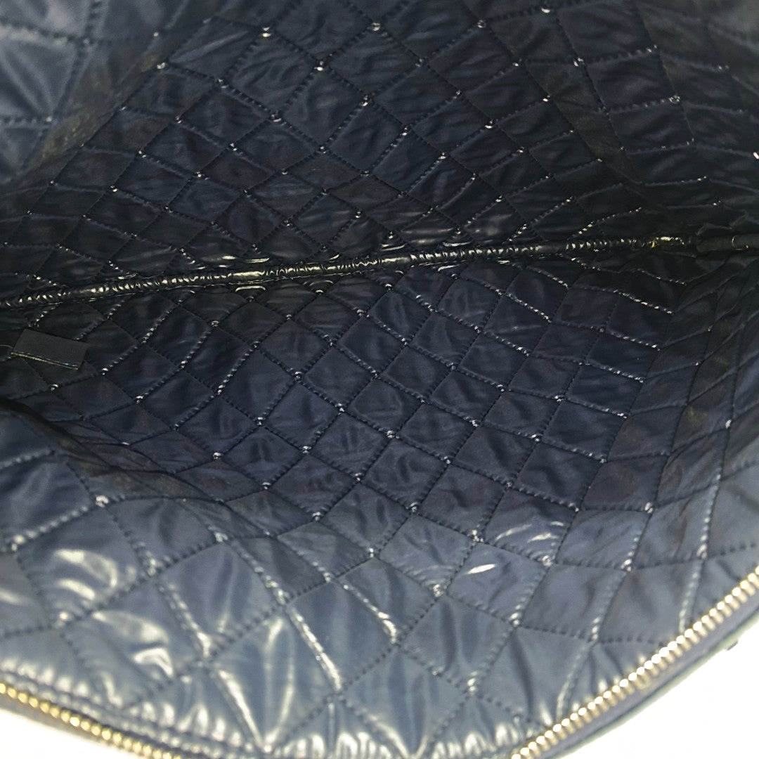 Quilted Velvet Clutch Blue