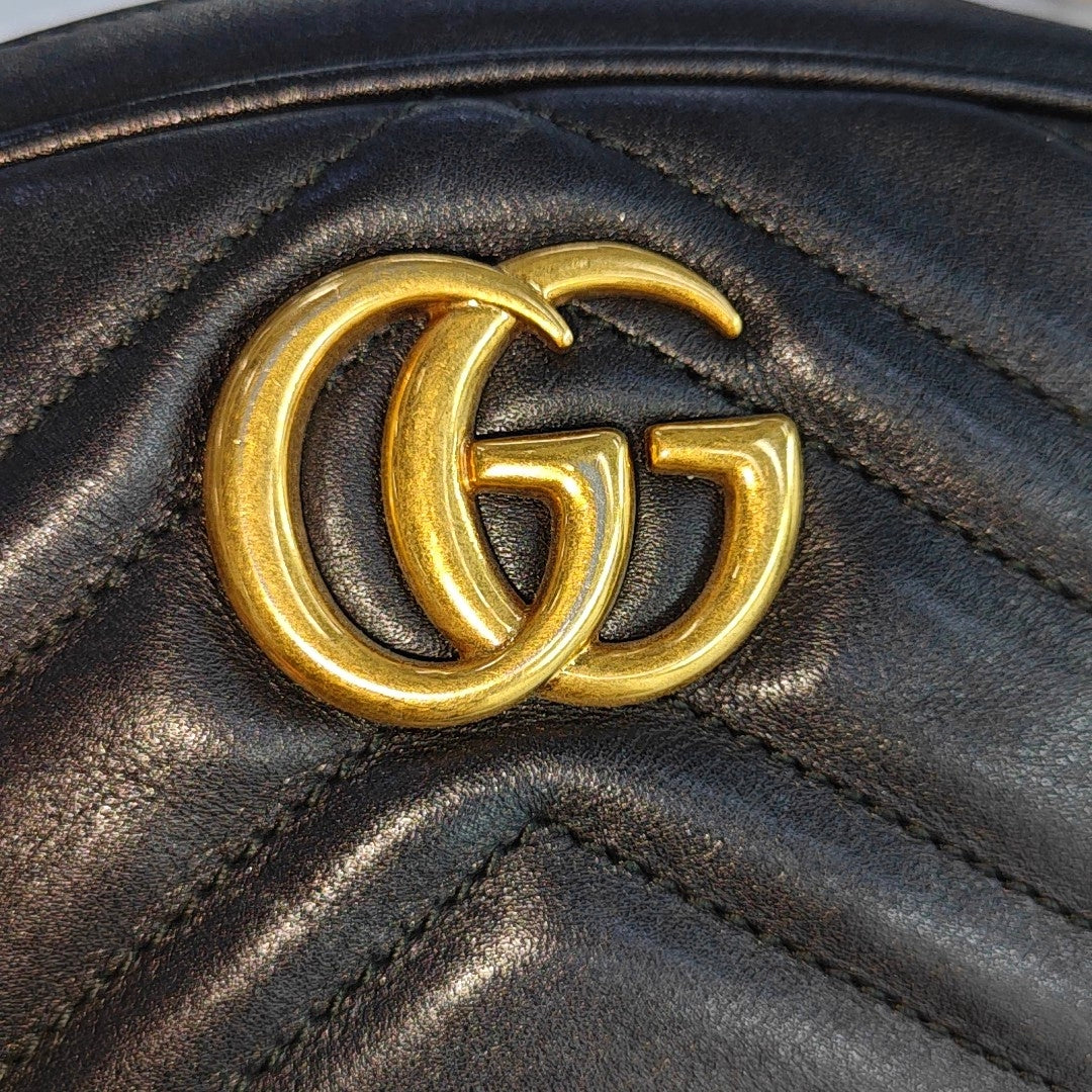 Authenticated pre-owned  GG Marmont Calfskin Black - Belt Bag at Looply