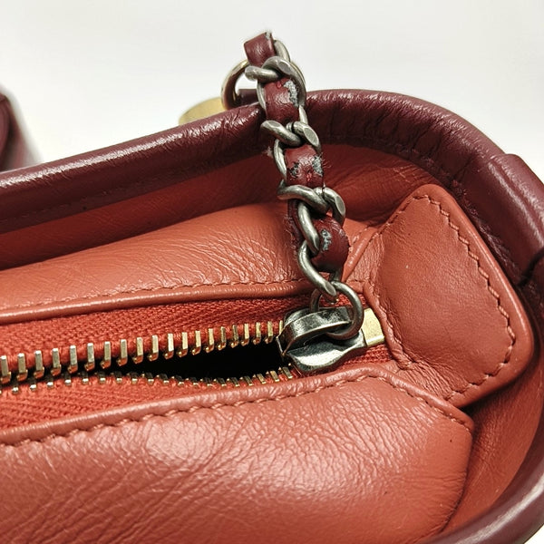 Authenticated pre-owned  Gabrielle Small Quilted Calfskin Burgundy - Shoulder Bag at Looply