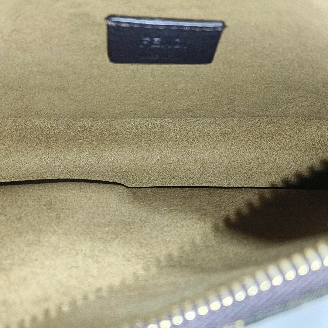 Bolso de mano de tela marrón