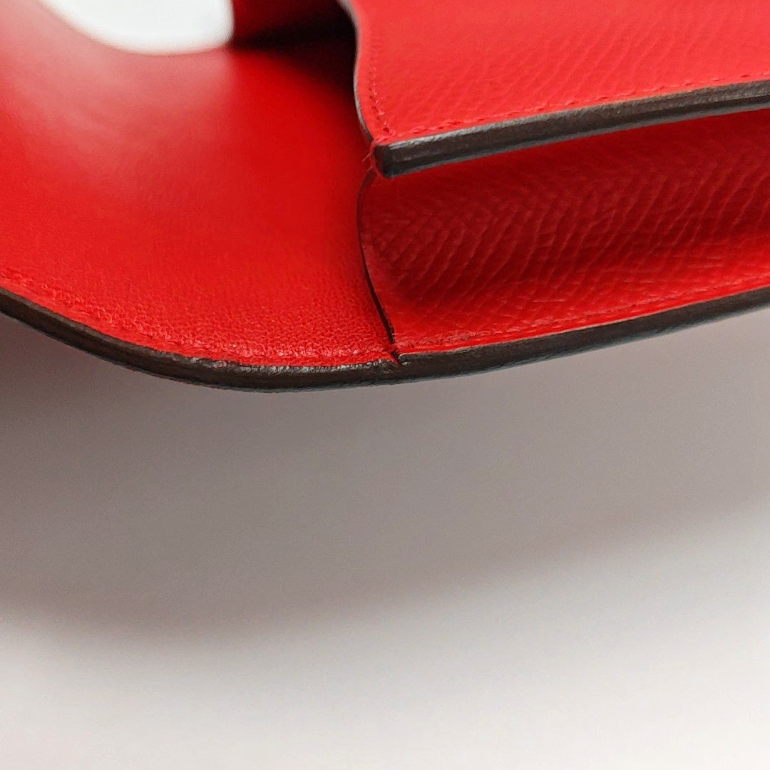 Authenticated pre-owned  Constance Slim Epsom Red Wallet - Wallet at Looply