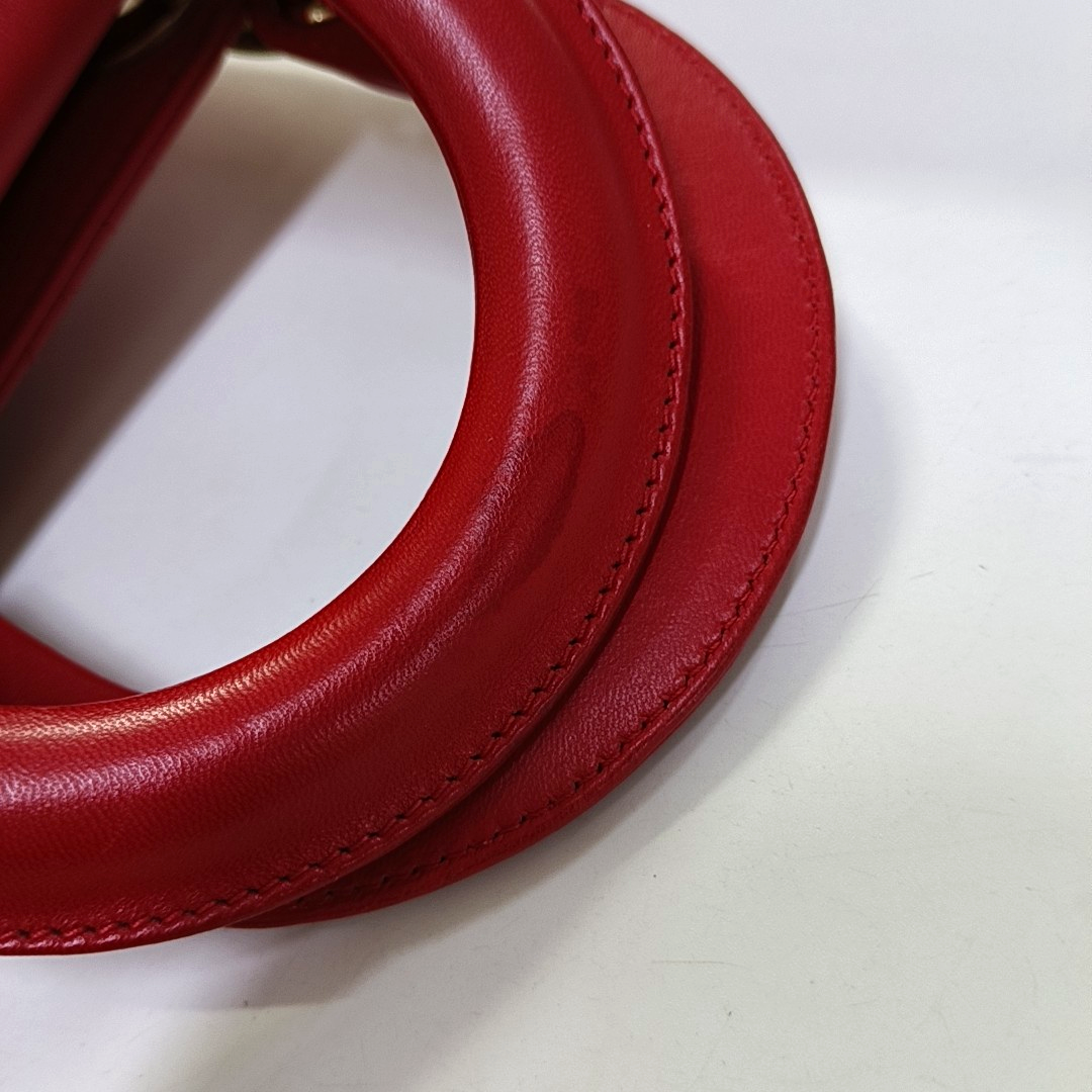 Authenticated pre-owned  Lady Dior Small Lambskin Red - Crossbody Bag at Looply