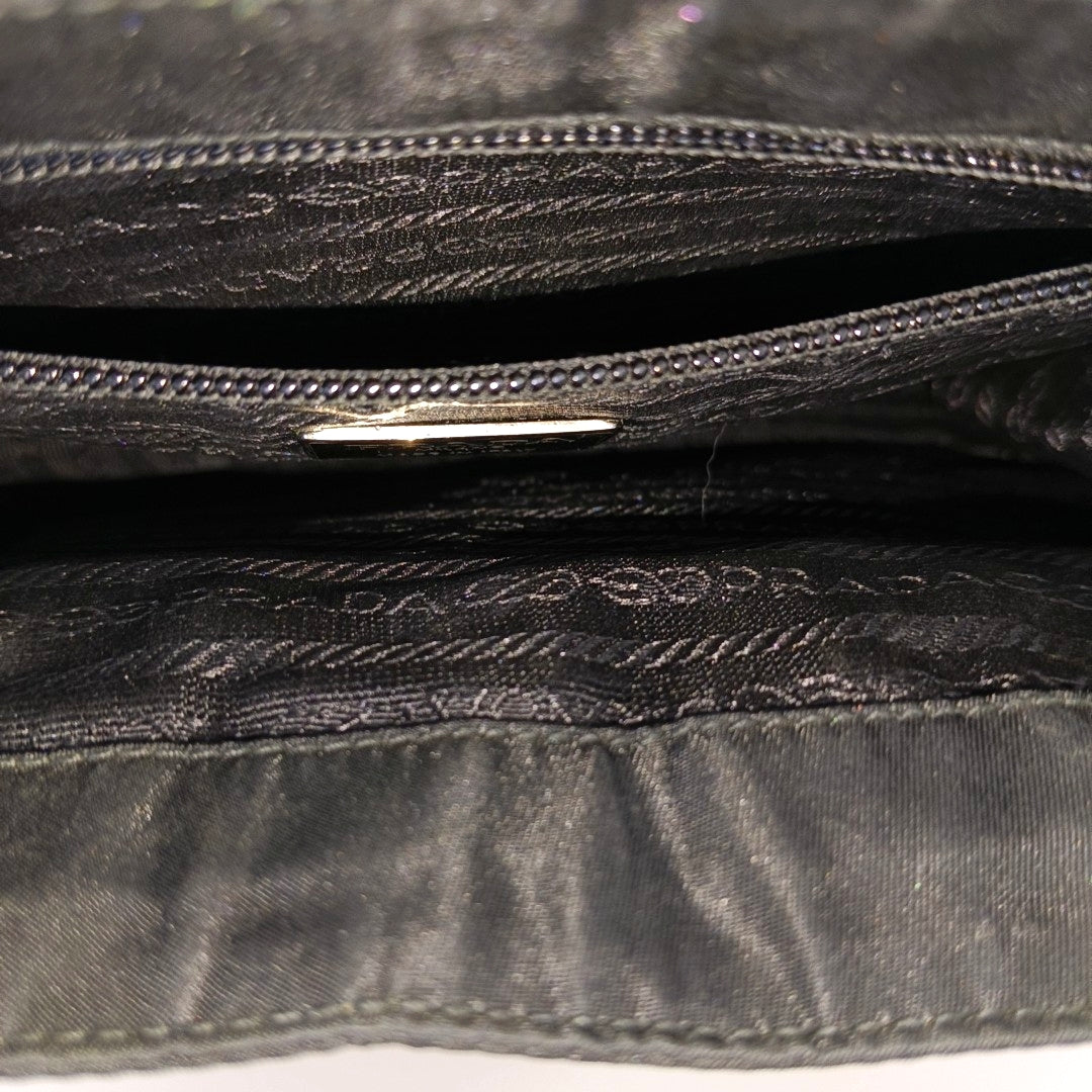 Nylon Top Handle Bag Black