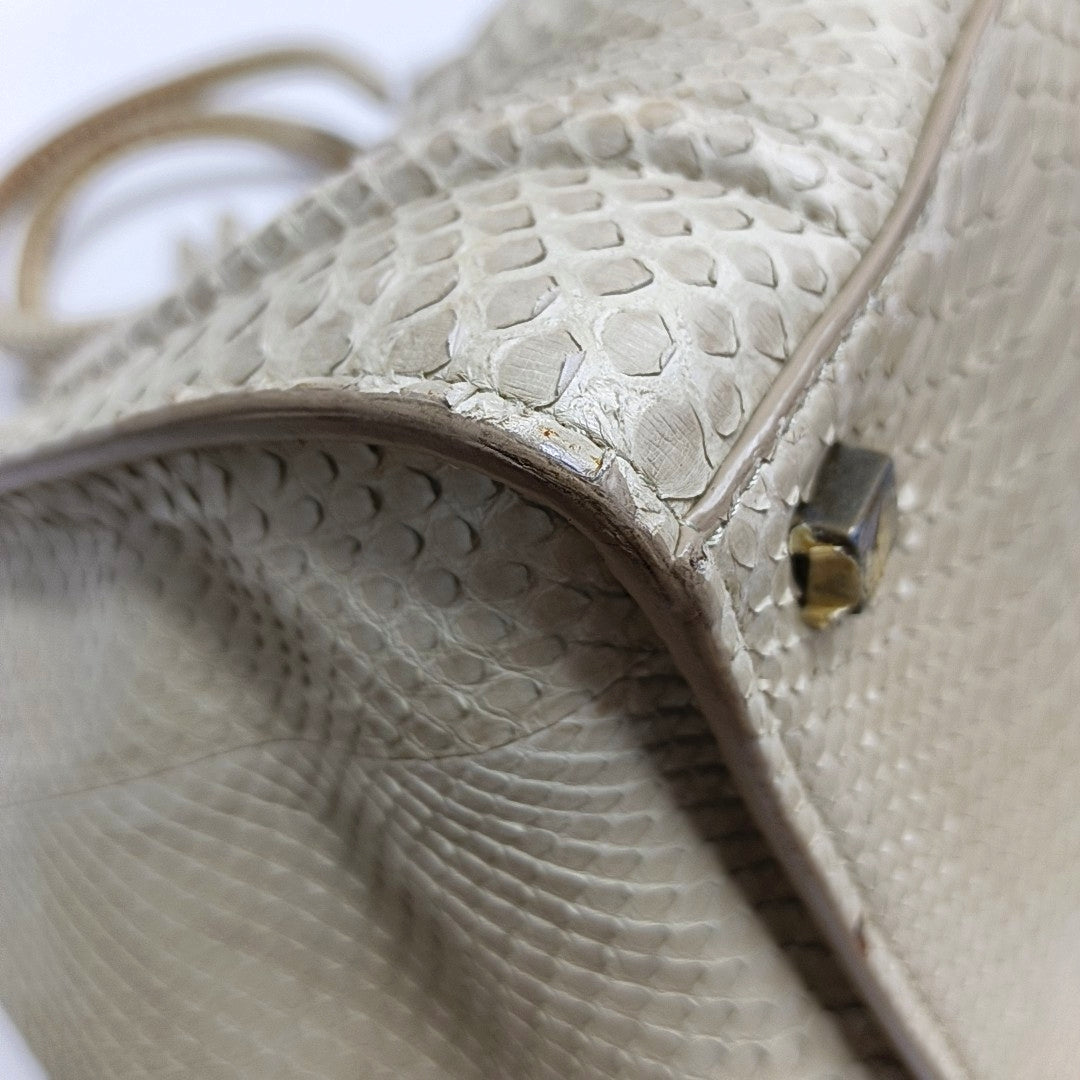 Authenticated pre-owned  Phantom Medium Python Beige - Top Handle Bag at Looply