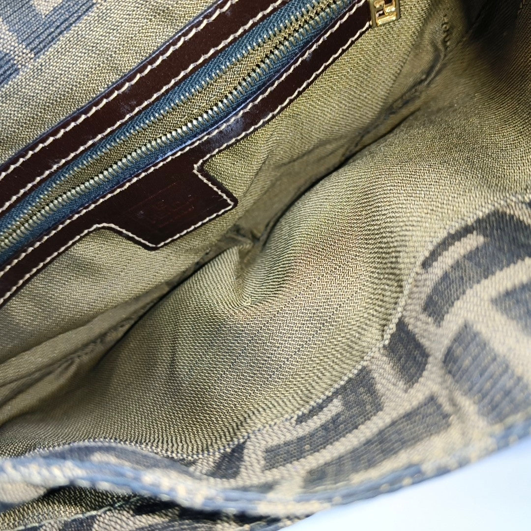 Monogram Canvas Shoulder Bag Brown