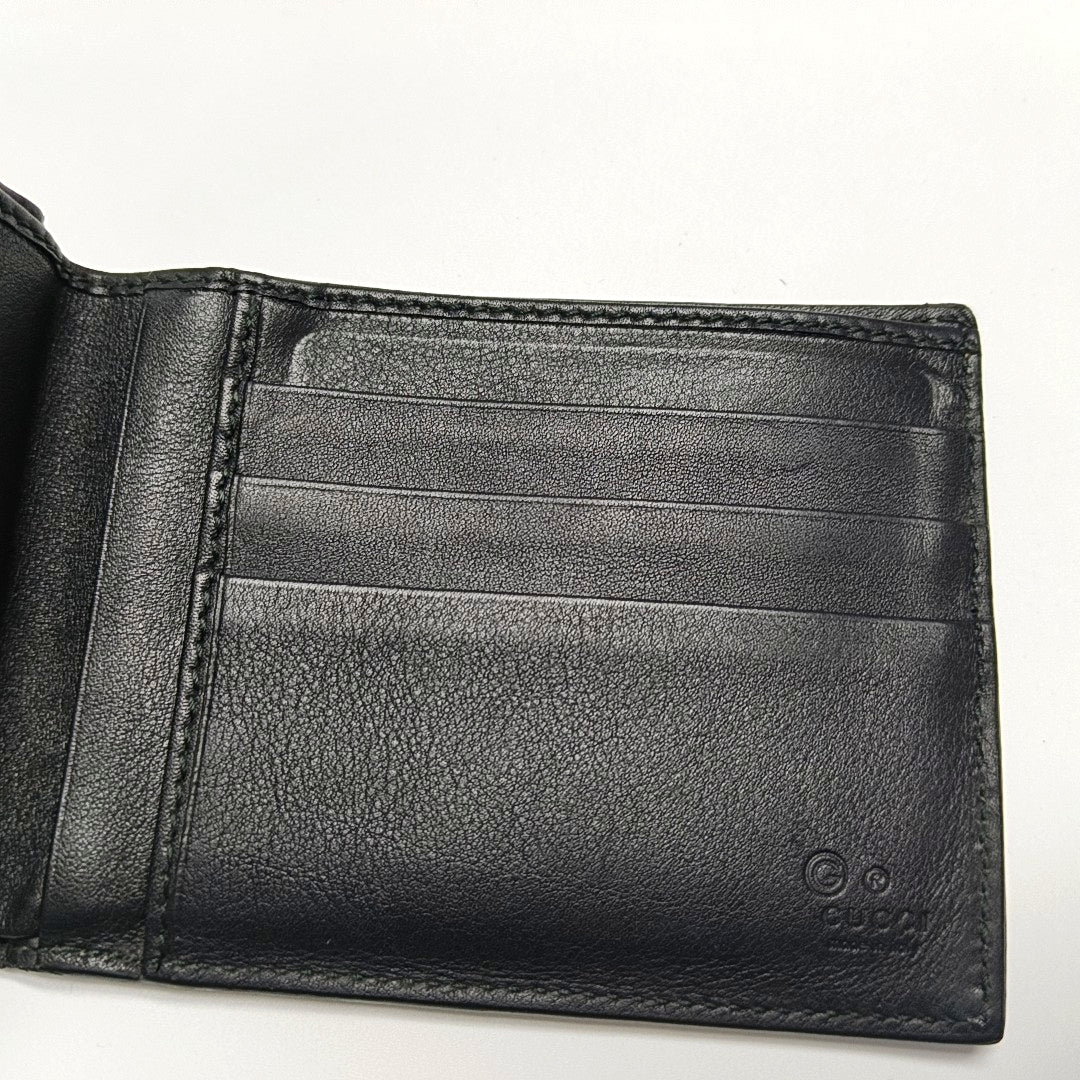 Authenticated pre-owned  Microguccissima Monogram Calfskin Black Wallet - Handbags at Looply