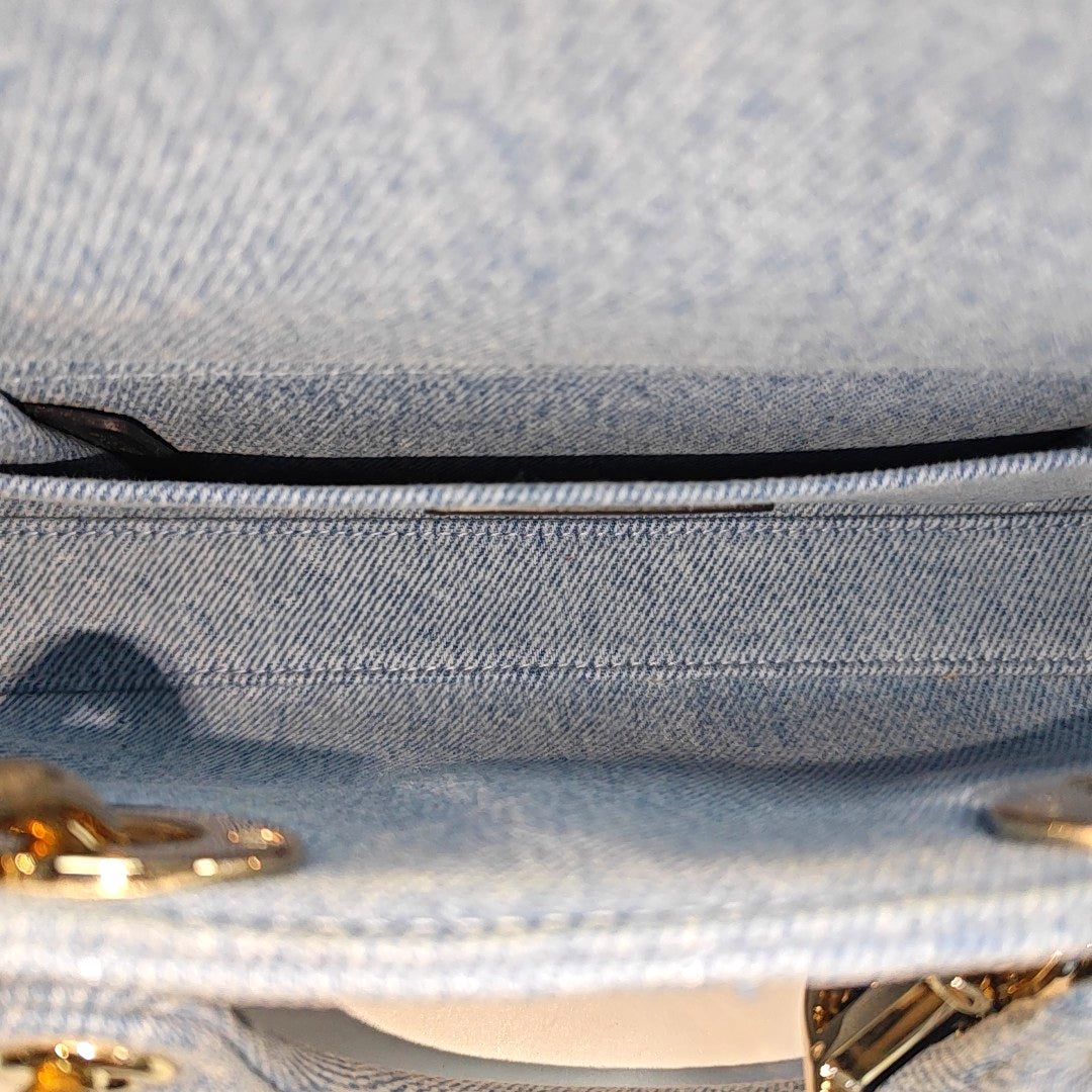 Lady D-Joy Small Cannage Denim Blue