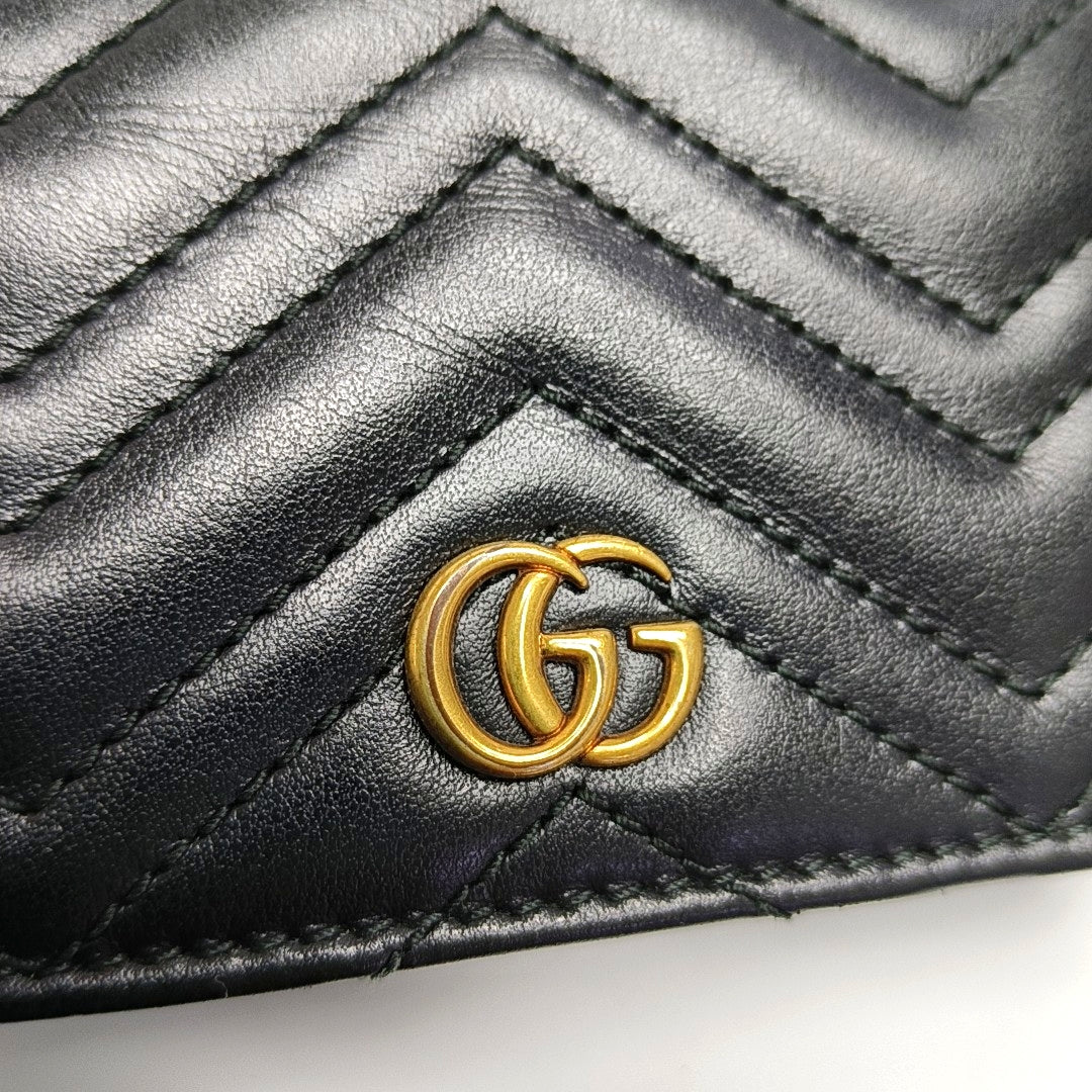 Authenticated pre-owned  GG Marmont Calfskin Black Wallet - Wallet at Looply