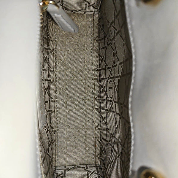 Lady Dior Mini Cannage Lambskin Gray