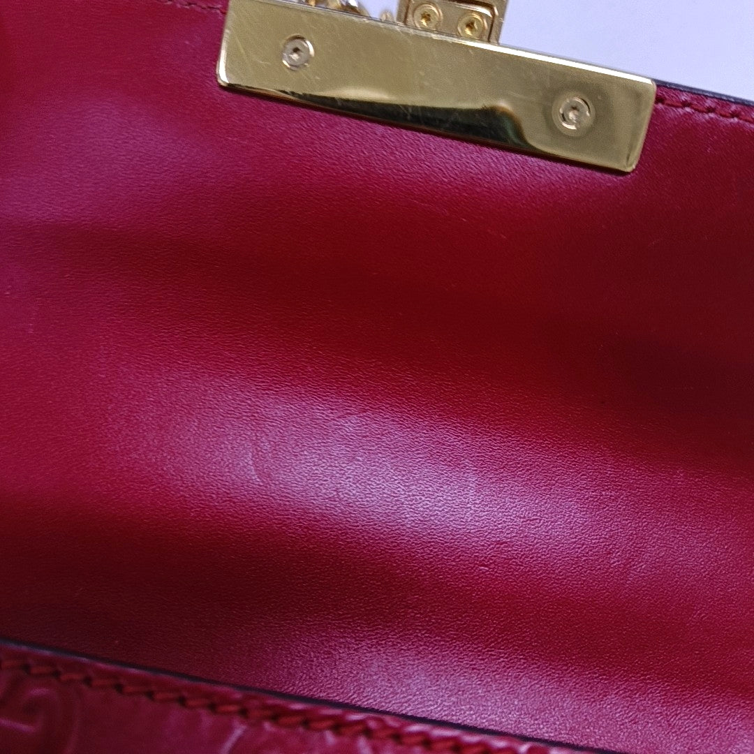 Authenticated pre-owned  Padlock Small Monogram Calfskin Red - Crossbody Bag at Looply