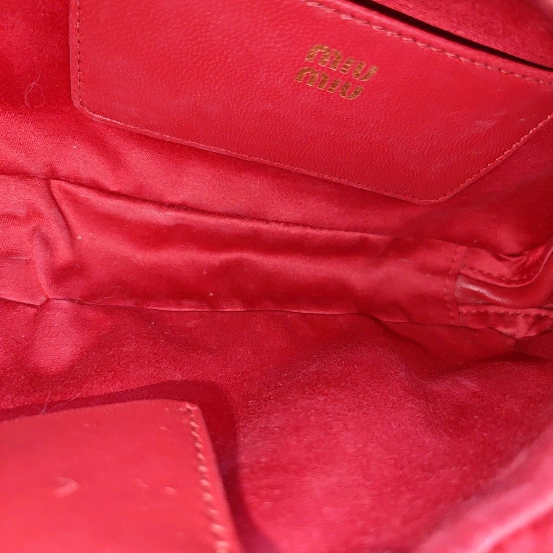 Arcadie Matelassé Small Quilted Lambskin Red