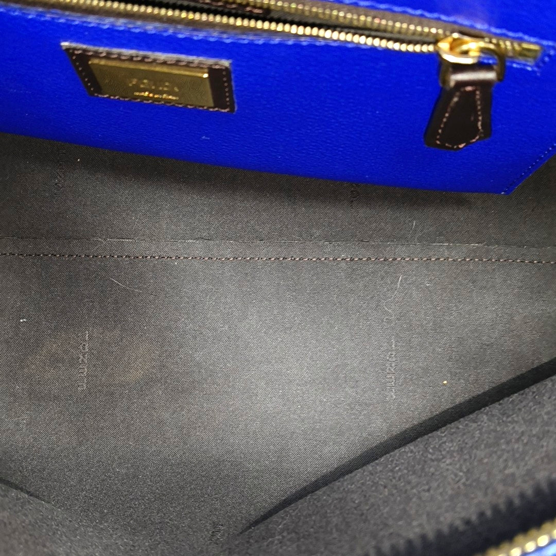 Coated Canvas Tote Bag Blue