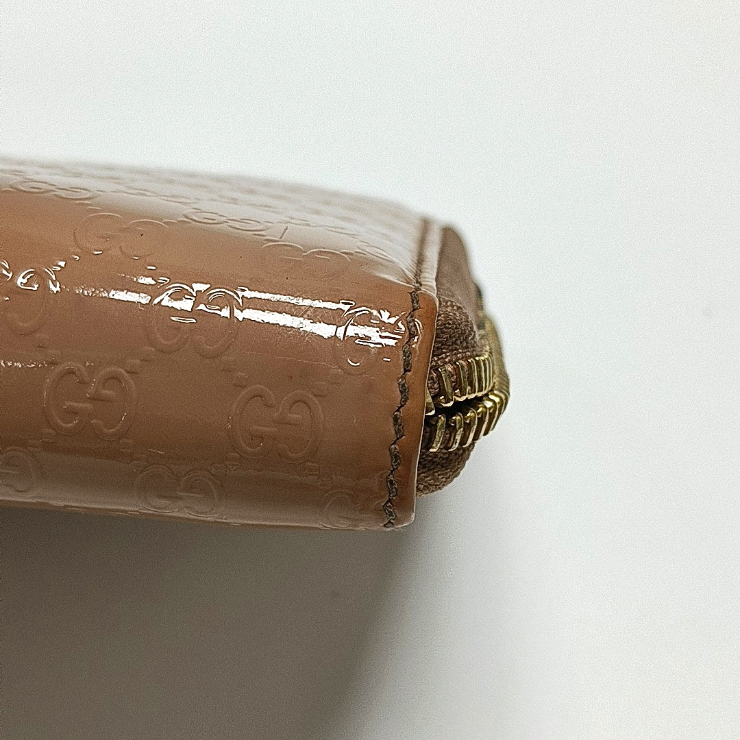 Authenticated pre-owned  Microguccissima Monogram Patent Leather Pink Wallet - Wallet at Looply