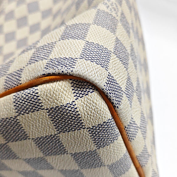 Authenticated pre-owned  Speedy 30 Damier Azur Coated Canvas White - Top Handle Bag at Looply