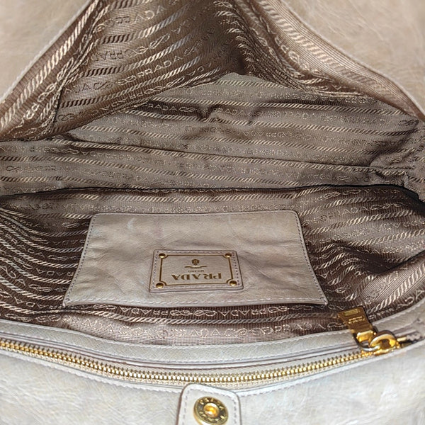 Calfskin Shoulder Bag Beige
