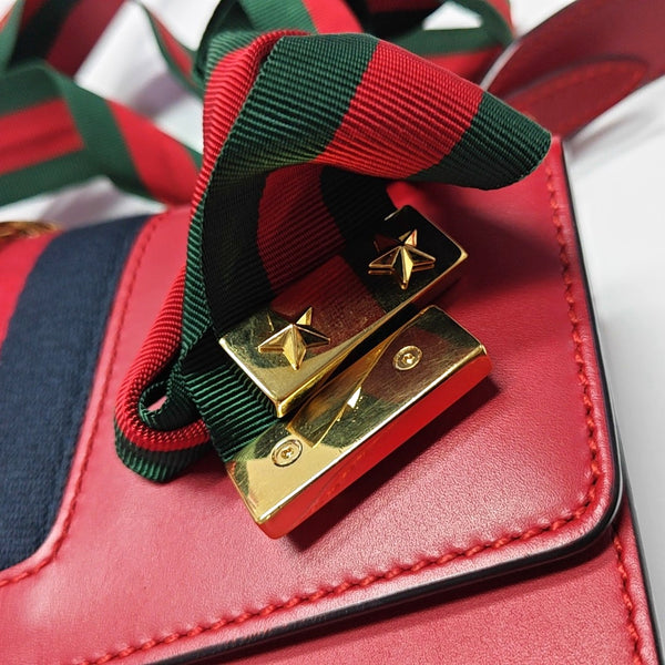Authenticated pre-owned  Sylvie Small Calfskin Red - Shoulder Bag at Looply