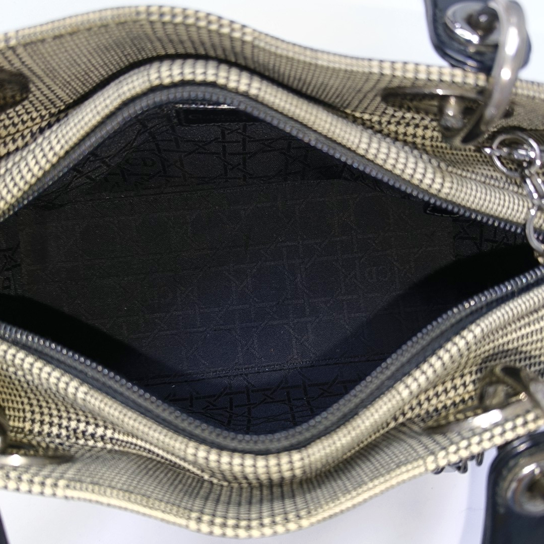 Authenticated pre-owned  Lady Dior Medium Canvas Gray - Shoulder Bag at Looply