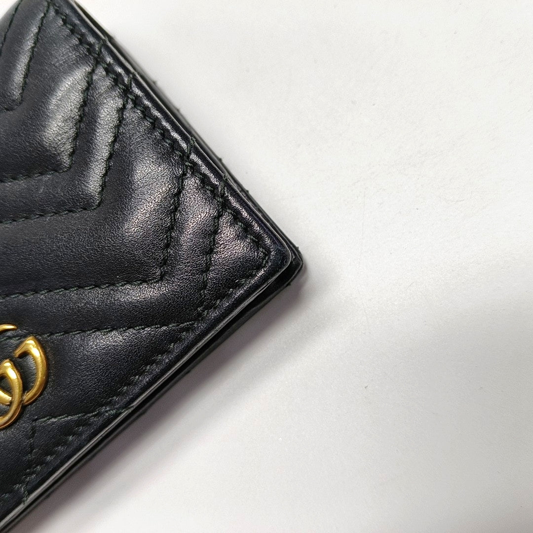Authenticated pre-owned  GG Marmont Calfskin Black Wallet - Wallet at Looply