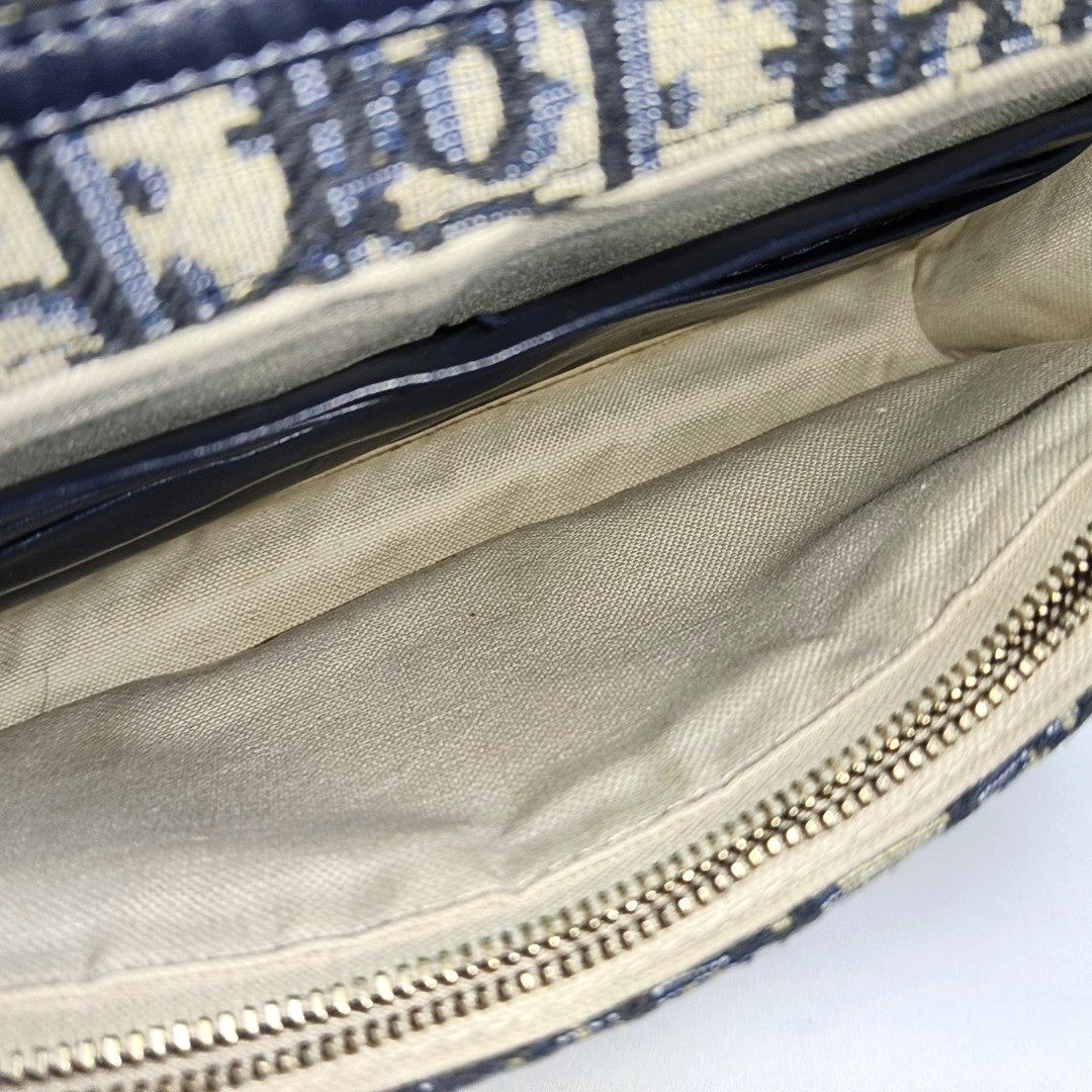 Authenticated pre-owned  Saddle Medium Oblique Canvas Blue - Shoulder Bag at Looply