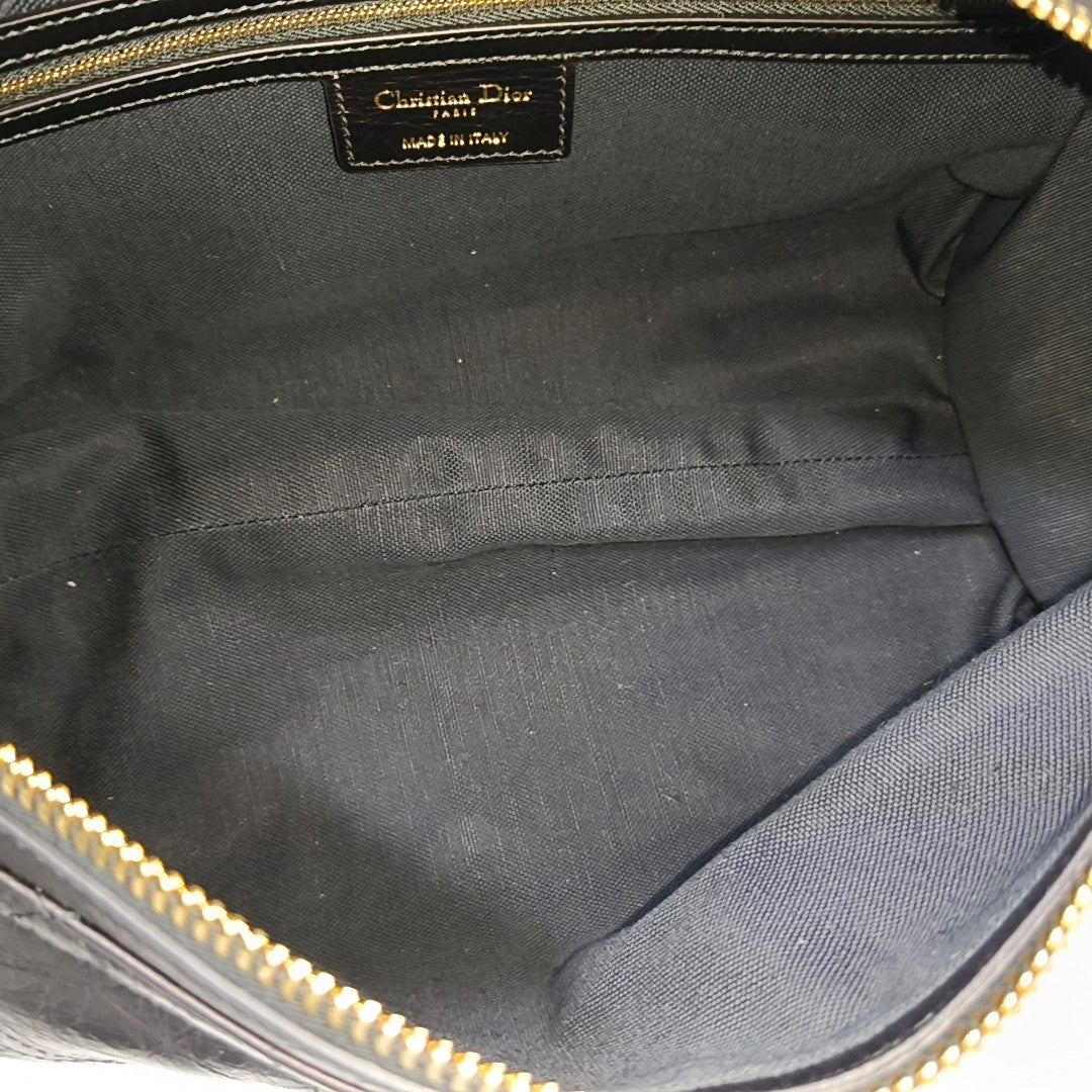 D-Journey Medium Cannage Calfskin Black