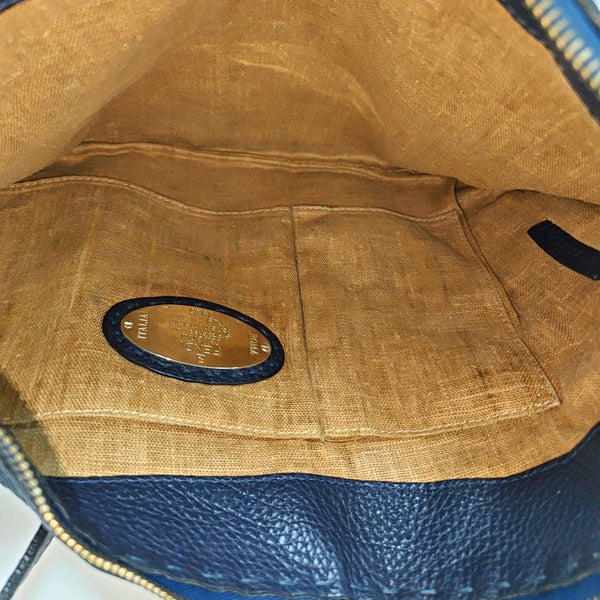 Calfskin Shoulder Bag Blue