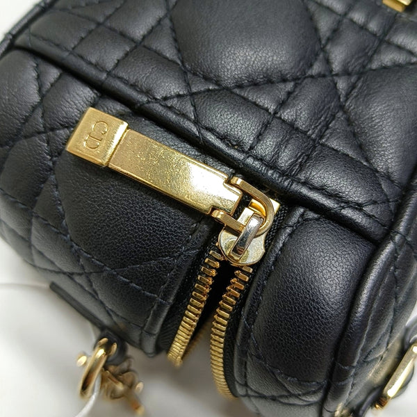 Authenticated pre-owned  Lady Dior Super Mini Lambskin Black - Shoulder Bag at Looply