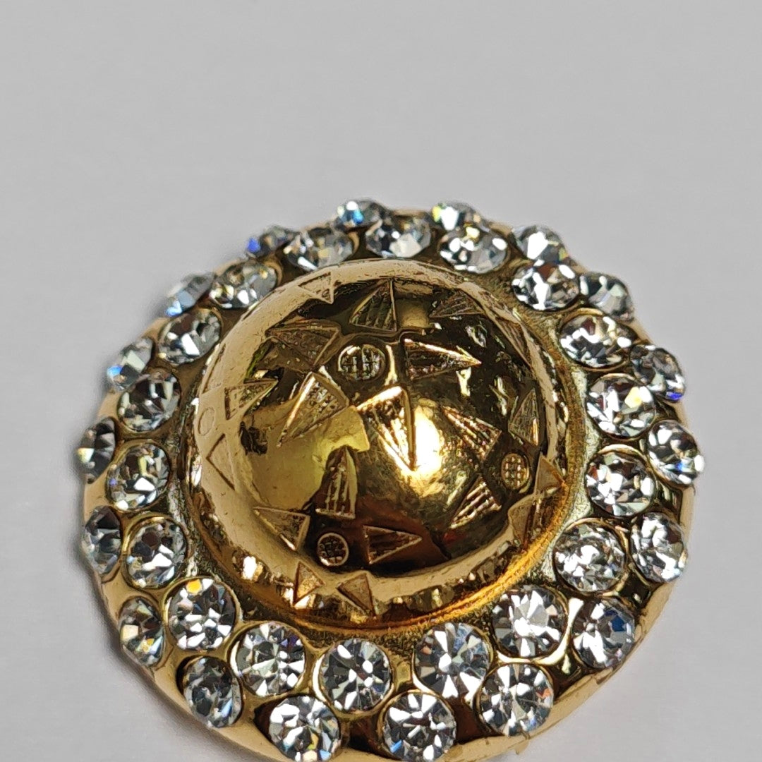 Authenticated pre-owned  Gold-tone Metal Synthetic Crystal Brooch - Brooch at Looply