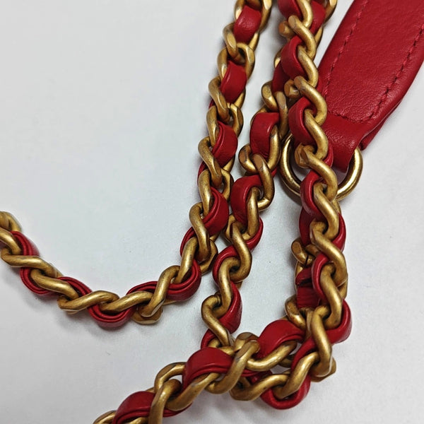 Authenticated pre-owned  Filigree Small Quilted Grained Calfskin Red - Shoulder Bag at Looply