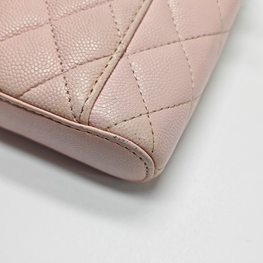 Authenticated pre-owned  Vanity Case Quilted Grained Calfskin Pink - Shoulder Bag at Looply