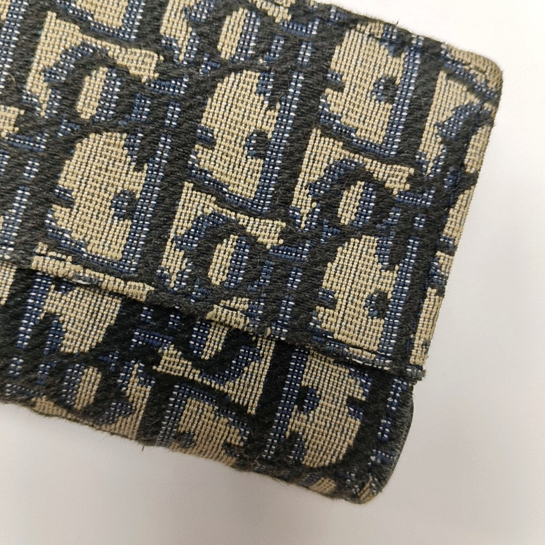 Authenticated pre-owned  Saddle Oblique Canvas Blue Card Holder - Card Holder at Looply