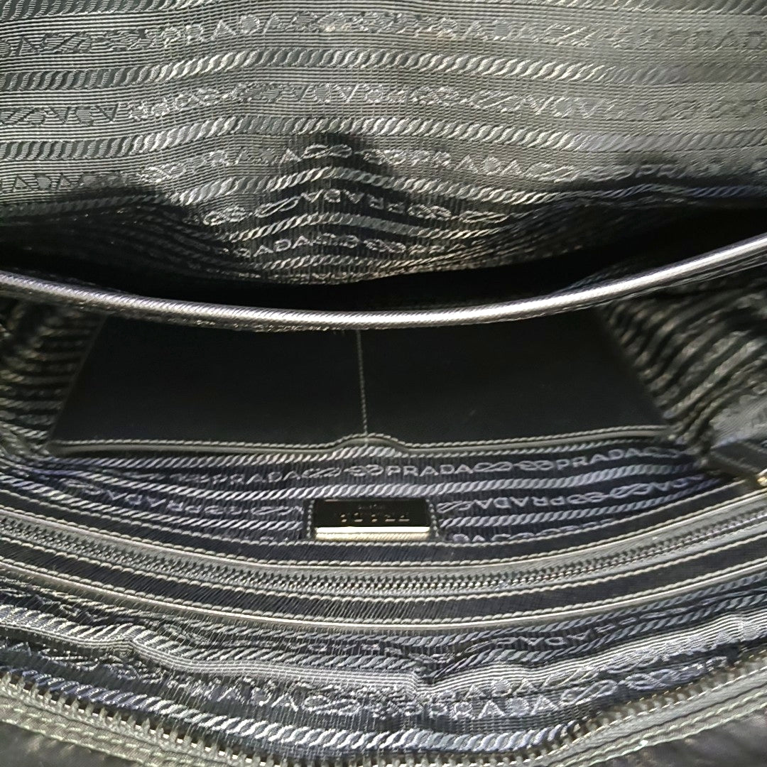 Nylon Shoulder Bag Black
