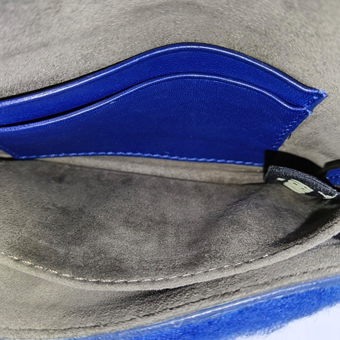 Fur Shoulder Bag Blue