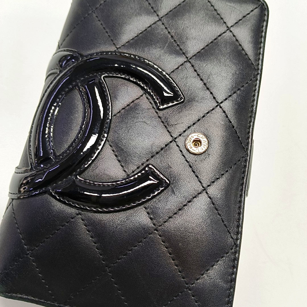 Authenticated pre-owned  Cambon Quilted Calfskin Black Wallet - Wallet at Looply