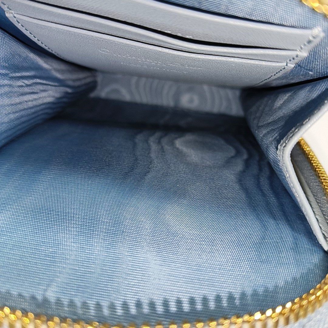 Authenticated pre-owned  Lady Dior Patent Leather Blue - Shoulder Bag at Looply