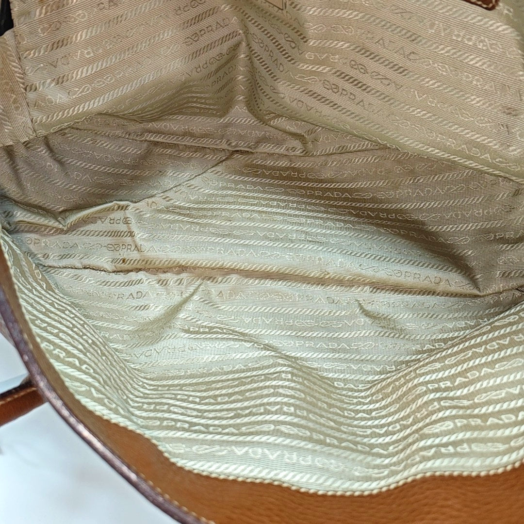 Calfskin Top Handle Bag Brown