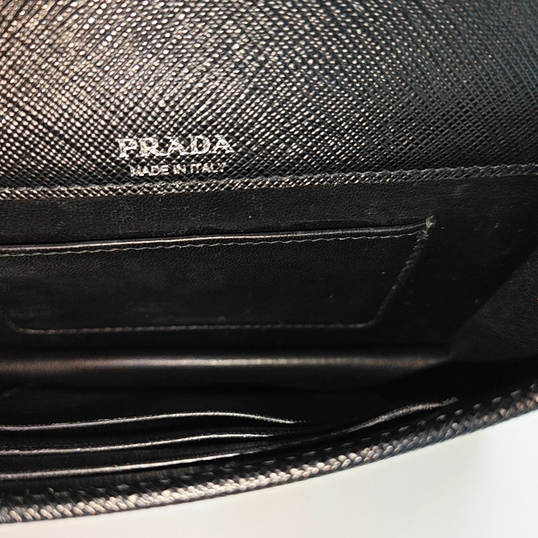 Saffiano Calfskin Shoulder Bag Mini Black