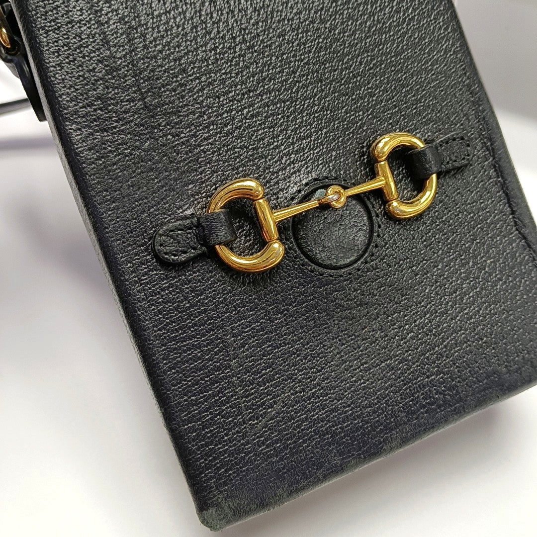 Authenticated pre-owned  Horsebit 1955 Mini Calfskin Black - Handbags at Looply