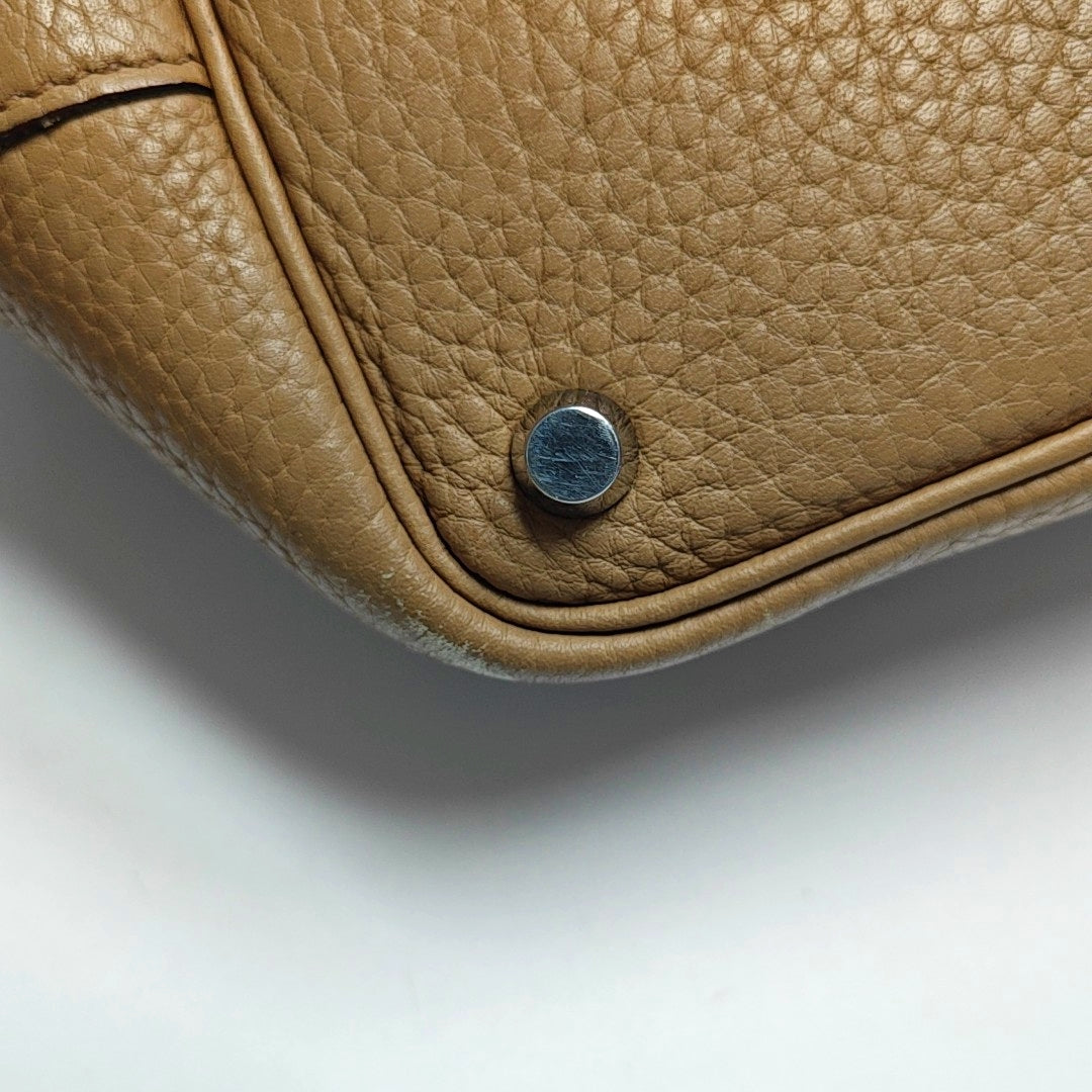 Authenticated pre-owned  Picotin Lock 18 Clemence Beige - Top Handle Bag at Looply